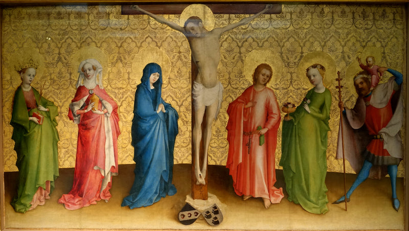 De kruisiging van Christus met de heiligen - Stefan Lochner