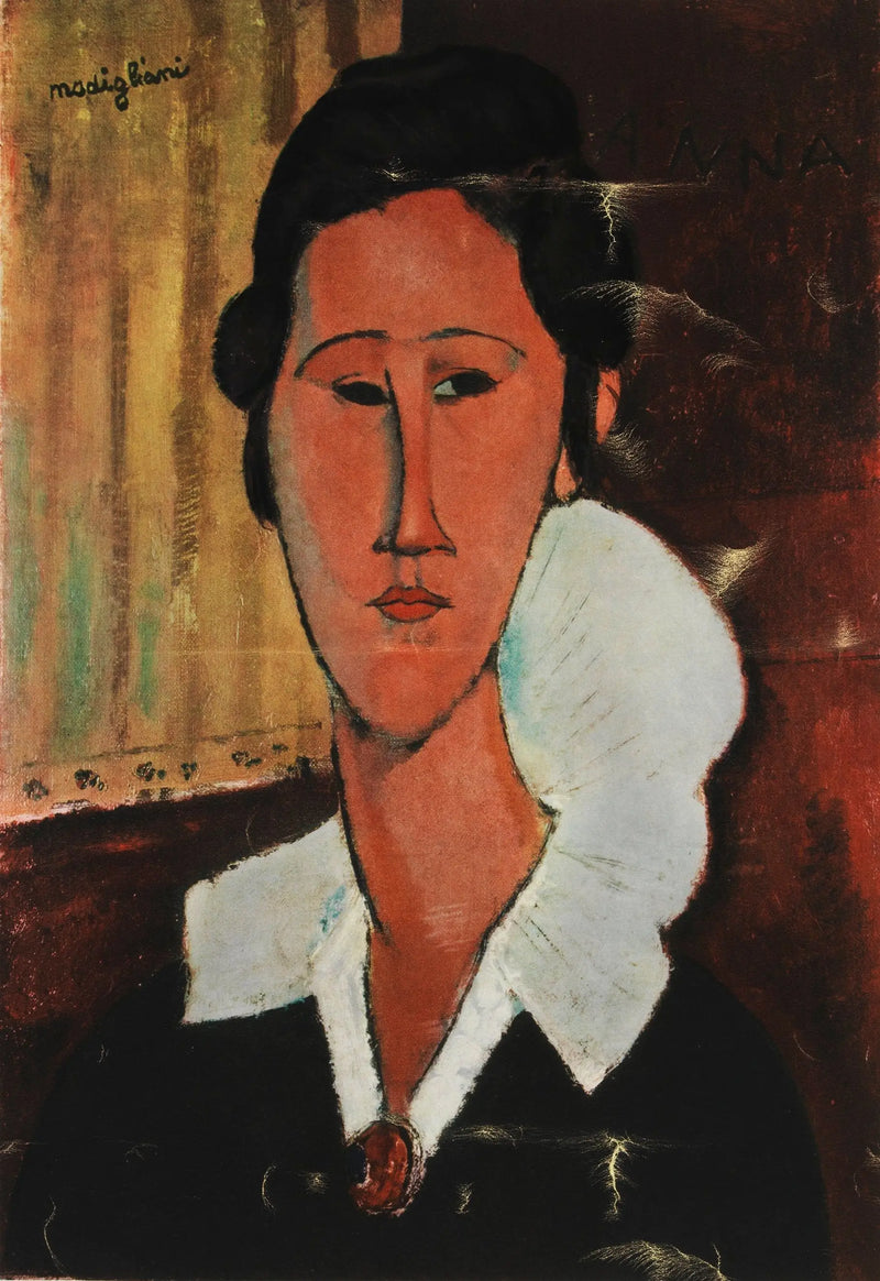 De dame met de kraag - Amedeo Modigliani