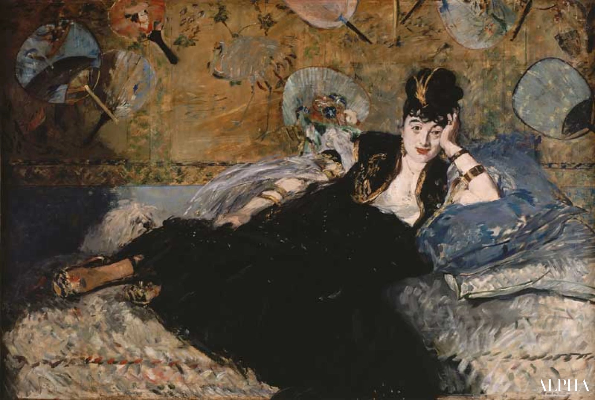 De dame met de waaier - Edouard Manet - Reproducties van schilderijen en hoogwaardige schilderijen