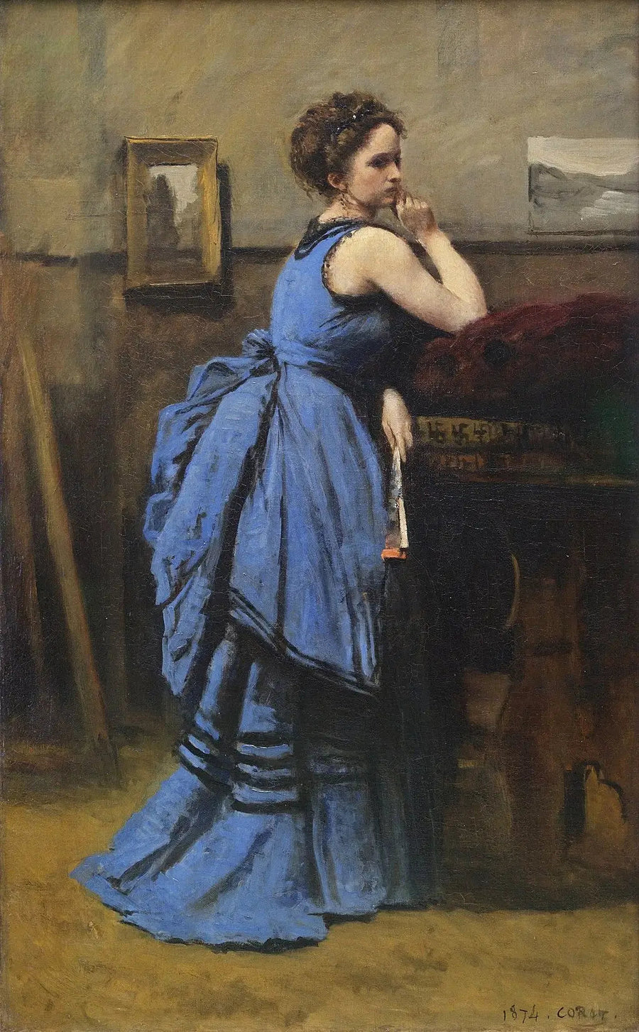 De Dame in het blauw - Jean-Baptiste Camille Corot