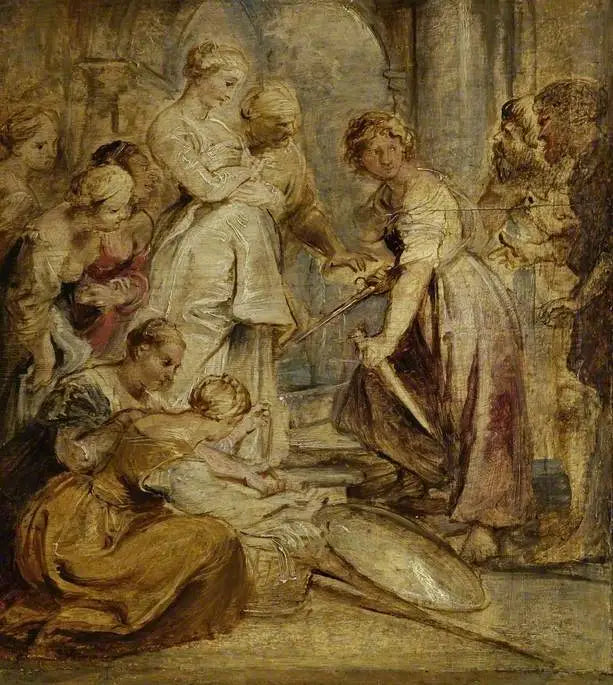 De ontdekking van Achilles onder de meisjes van Lycomedes - Peter Paul Rubens