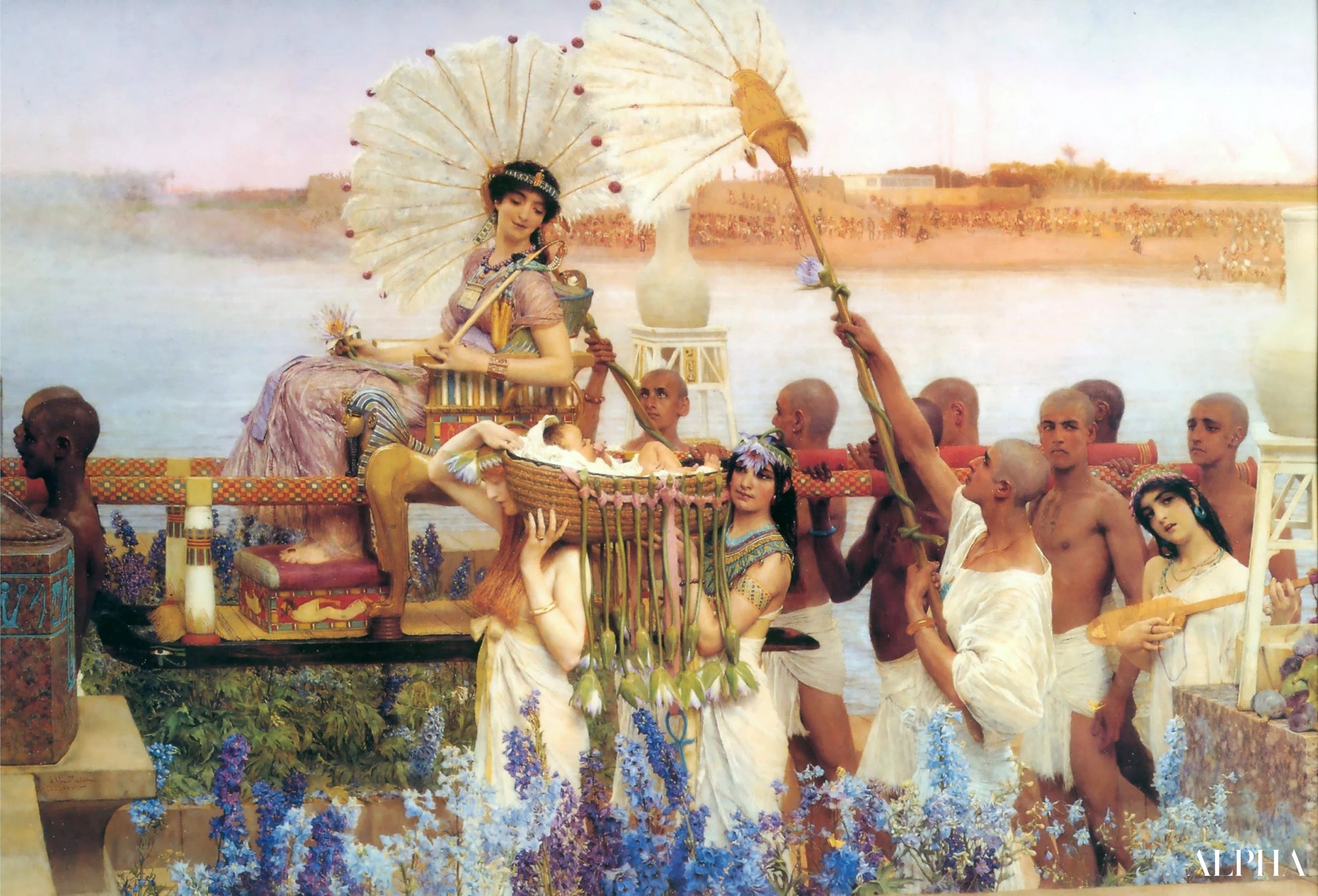 De ontdekking van Mozes - Lawrence Alma-Tadema - Reproducties van schilderijen en hoogwaardige schilderijen