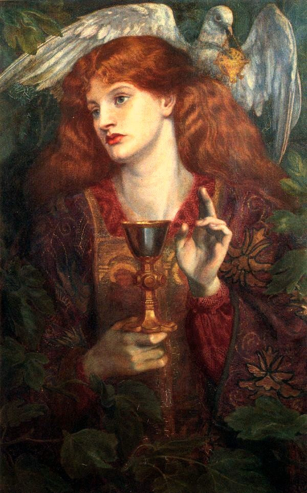 Het Meisje van de Heilige Graal - Dante Gabriel Rossetti