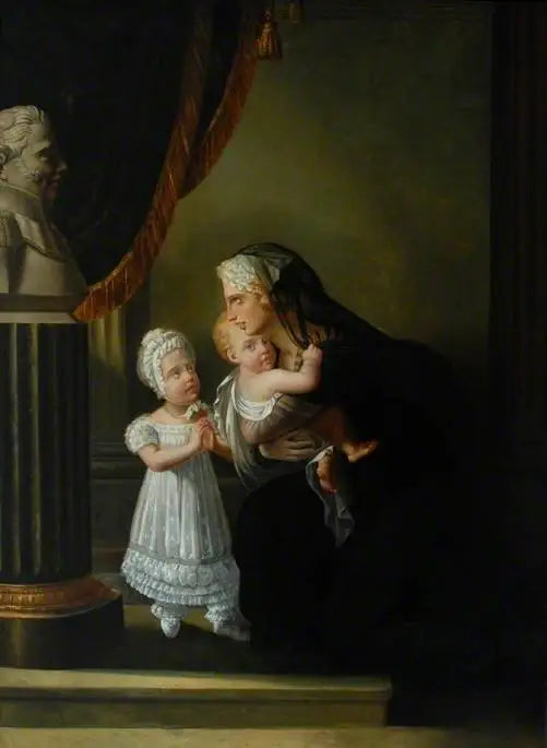 De hertogin van Berri en haar twee kinderen die bidden voor een borstbeeld van haar man - François Gérard

Source:
La duchesse de Berri et ses deux enfants priant devant un buste de son mari - François Gérard