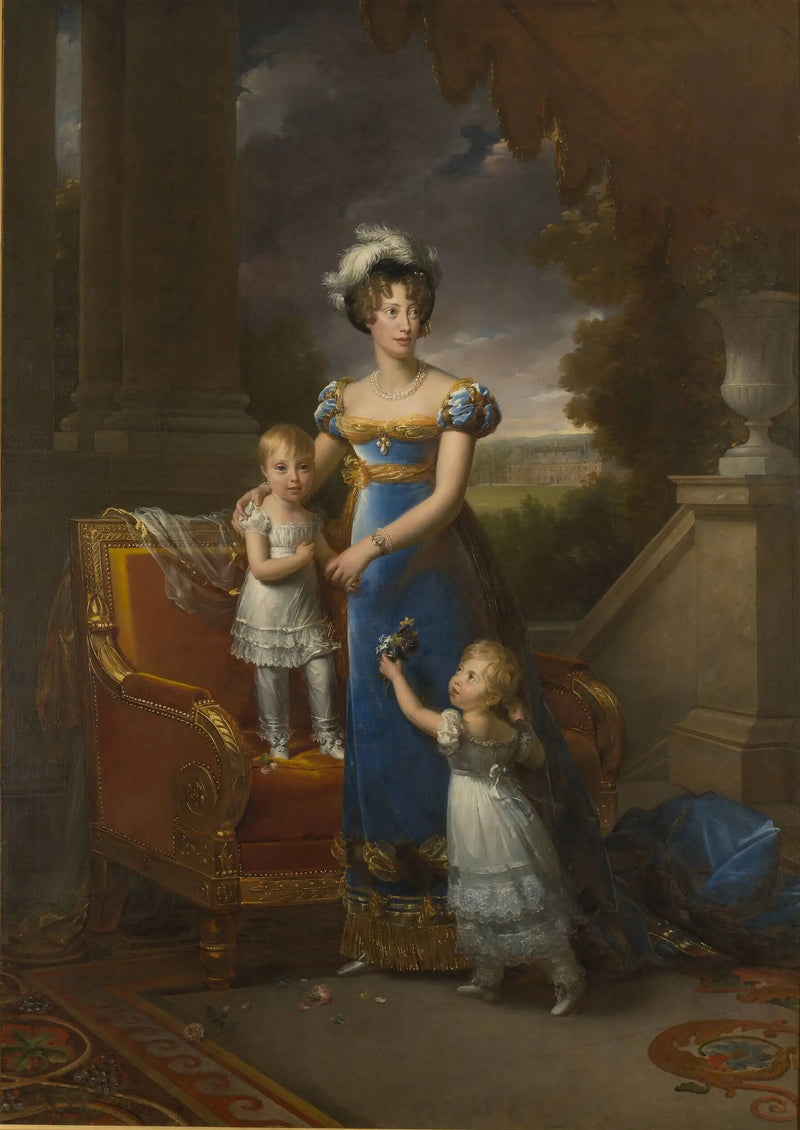De hertogin van Berry en haar kinderen voor het kasteel van Rosny - François Gérard

Source:
La duchesse de Berry et ses enfants devant le Château de Rosny - François Gérard