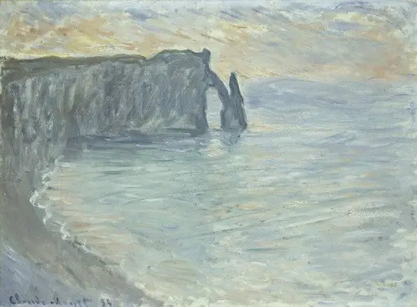 Reproduction du tableau « La falaise d'Aval avec la porte et l'aiguille - Claude Monet » par Alpha Reproduction en peinture à l’huile