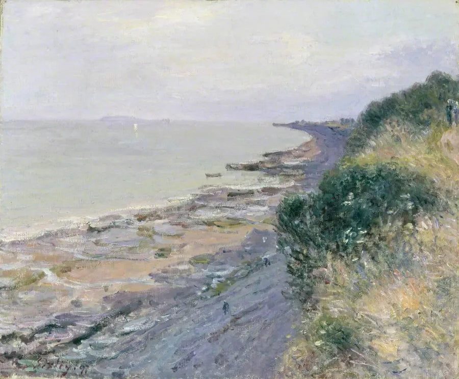De klif van Penarth, avond, laag water - Alfred Sisley