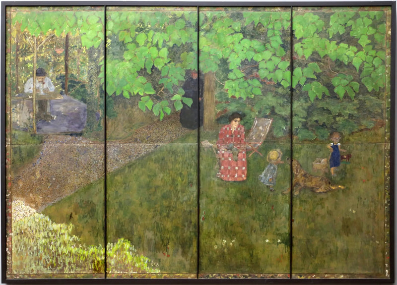 De familie van Claude Terrasse in de tuin - Pierre Bonnard