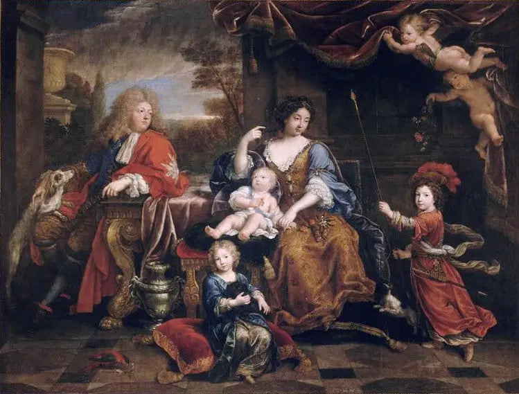 De familie van de Grote Dauphin, Lodewijk van Frankrijk (1661-1711) - Pierre Mignard