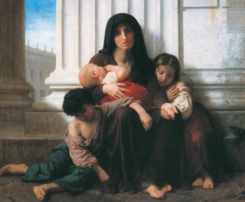 De behoeftige familie (reductie) - Bouguereau