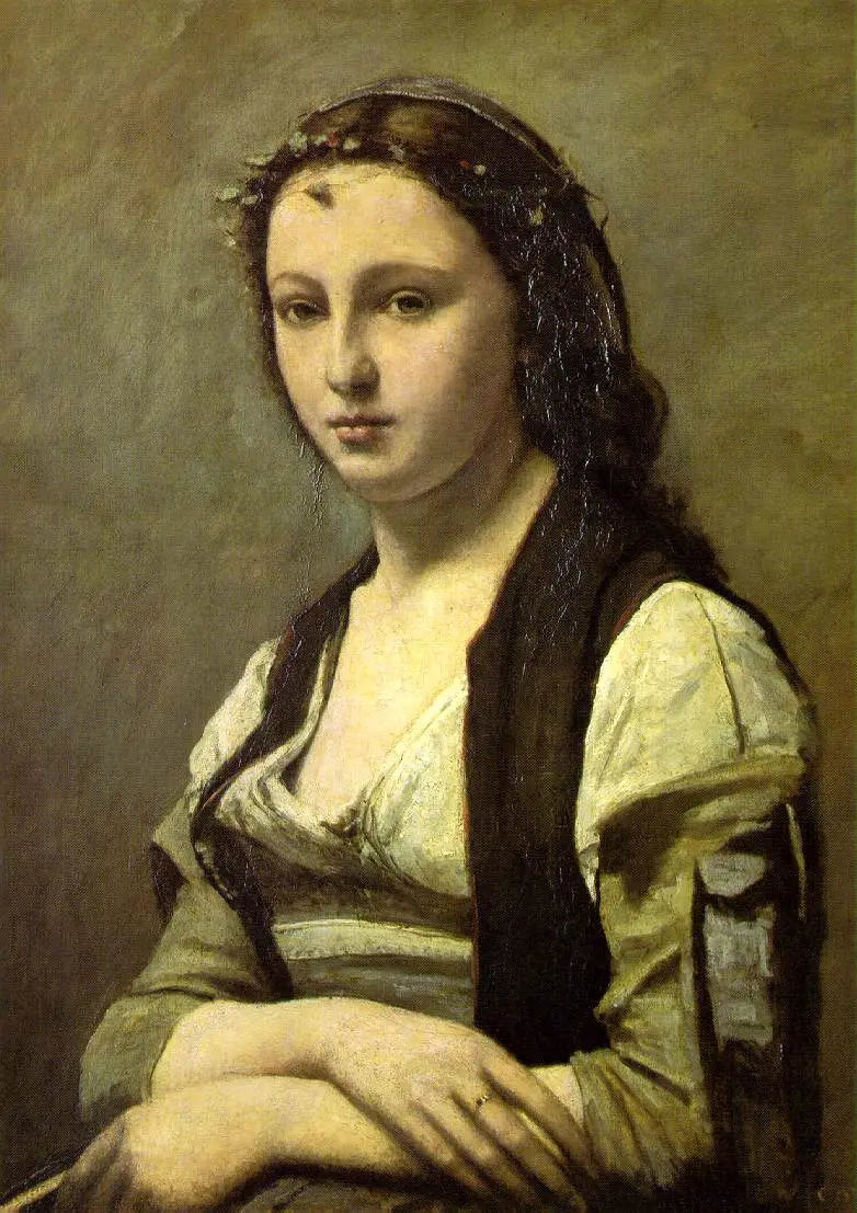 De vrouw met de parel - Jean-Baptiste Camille Corot