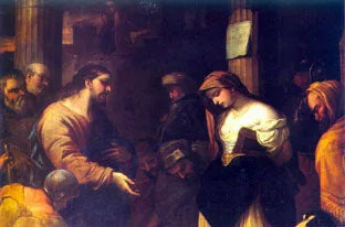 De overspelige vrouw - Luca Giordano