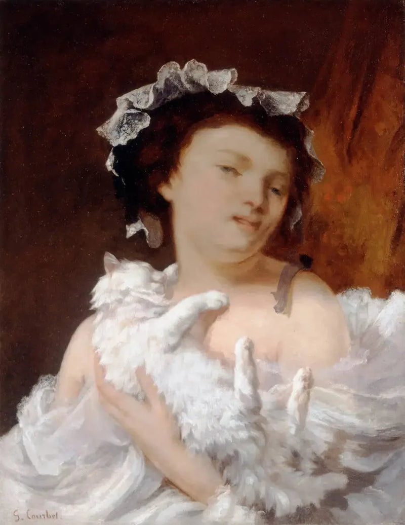De Vrouw met Kat - Gustave Courbet