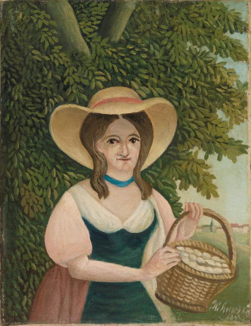 De vrouw met het eiermandje - Henri Rousseau