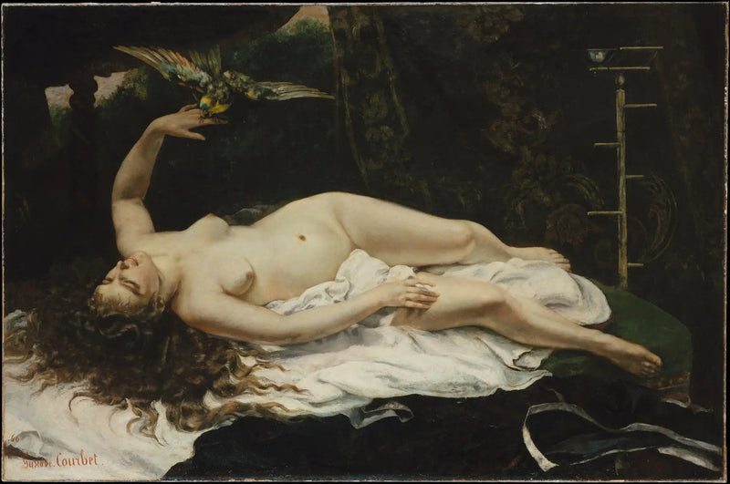 De Vrouw met Papegaai - Gustave Courbet