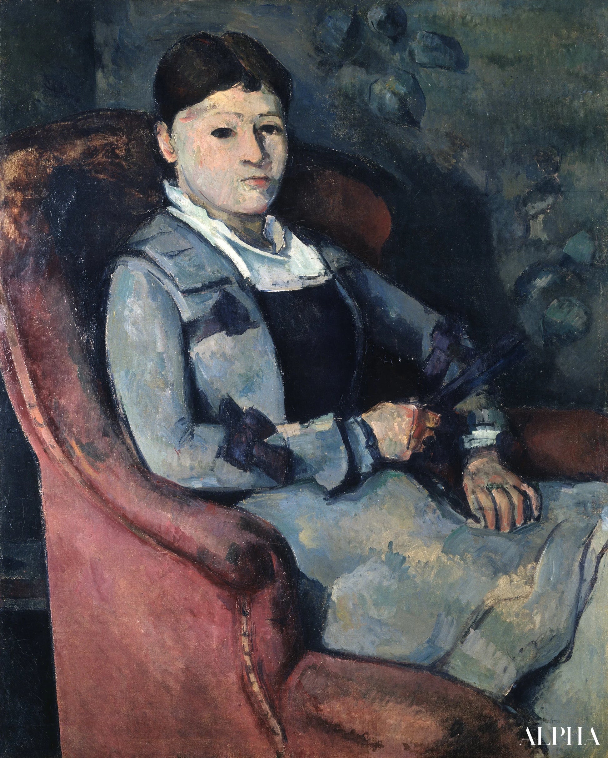 De vrouw van de kunstenaar in de fauteuil - Paul Cézanne - Reproducties van schilderijen en hoogwaardige schilderijen