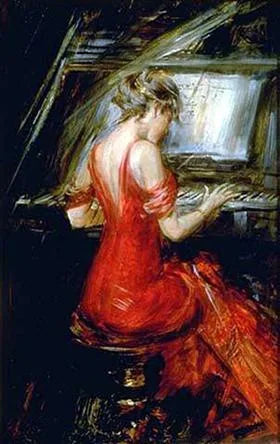 De vrouw in het rood - Giovanni Boldini