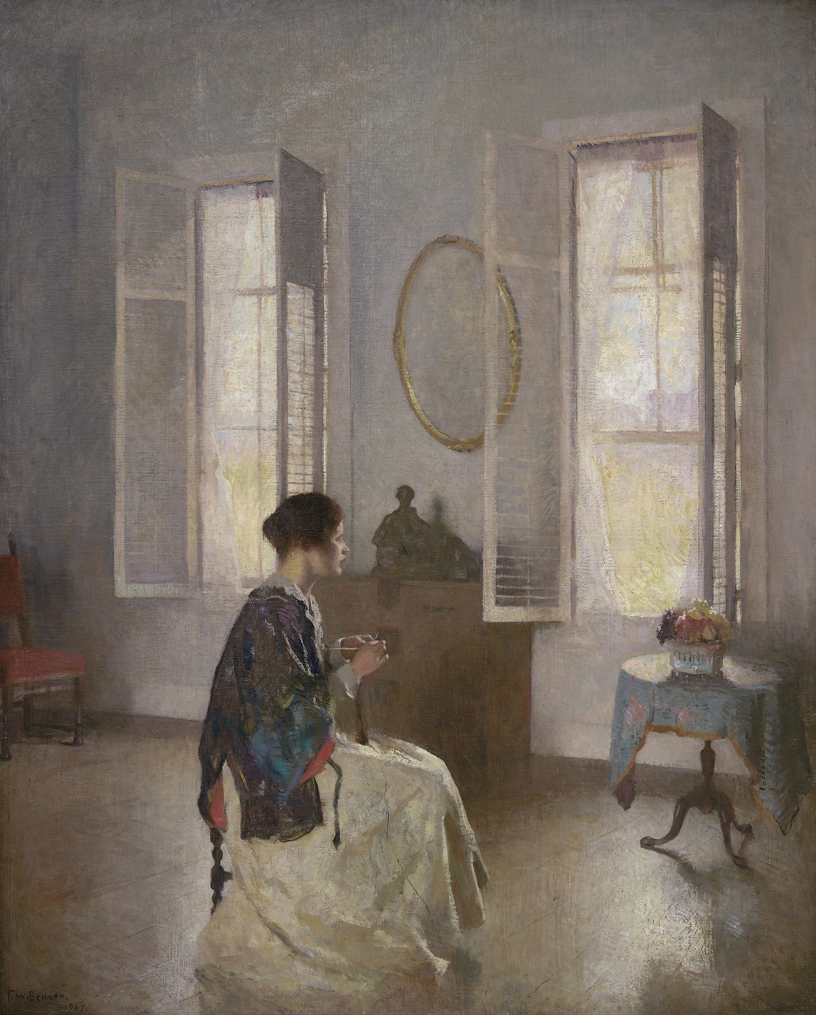 La fenêtre ouverte - Frank Weston Benson - Alpha Reproduction