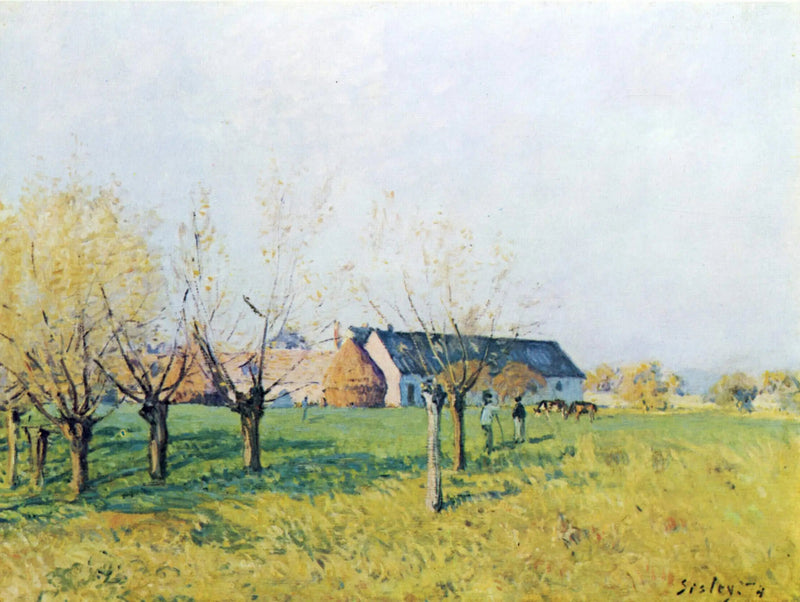 De Boerderij van de Hel, herfstmorgen - Alfred Sisley