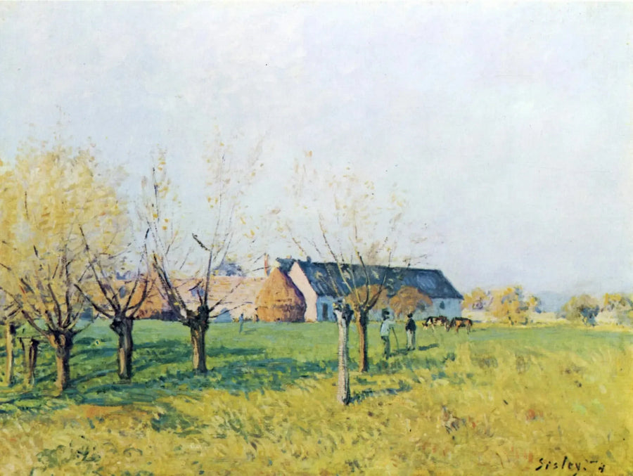 De Boerderij van de Hel, herfstmorgen - Alfred Sisley