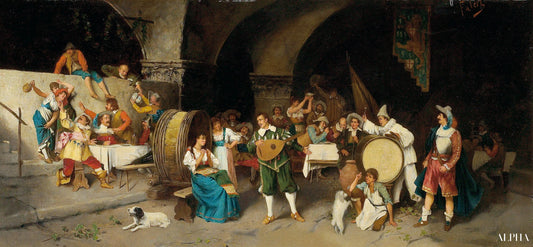 La fête à la Taverne - Luis Ricardo Falero - Reproductions de tableaux et peintures haut de gamme