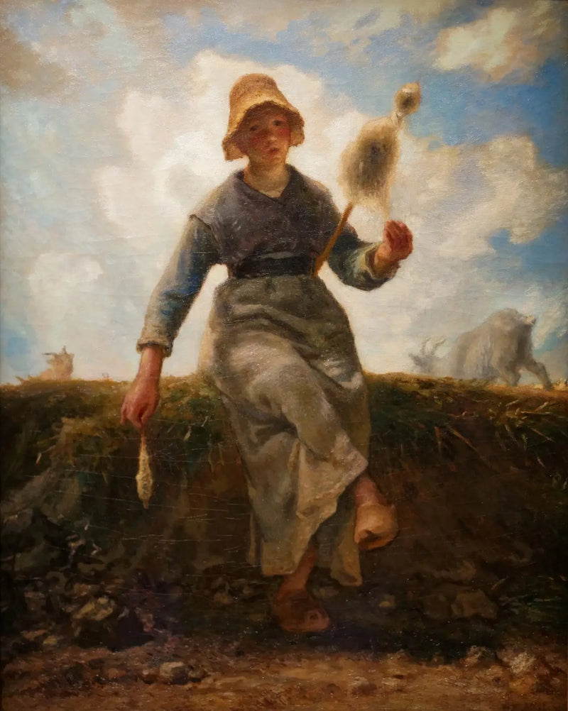 La Fileuse, hoedster uit Auvergne - Jean-François Millet