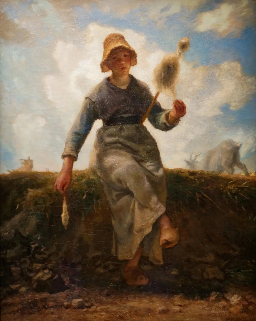 La Fileuse, hoedster uit Auvergne - Jean-François Millet