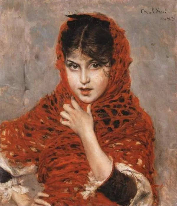 Het meisje met de rode sjaal - Giovanni Boldini