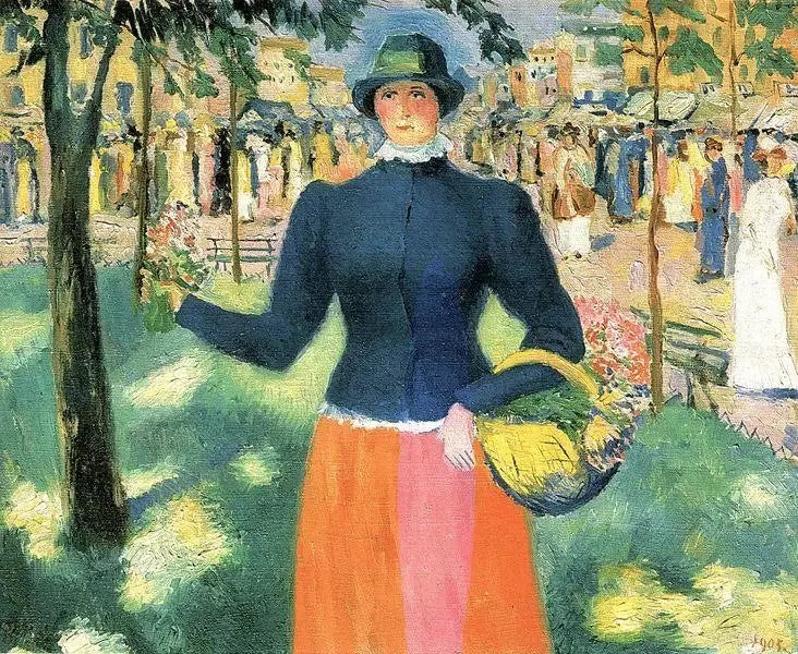 Het Meisje met de Bloemen II - Kazimir Malevich