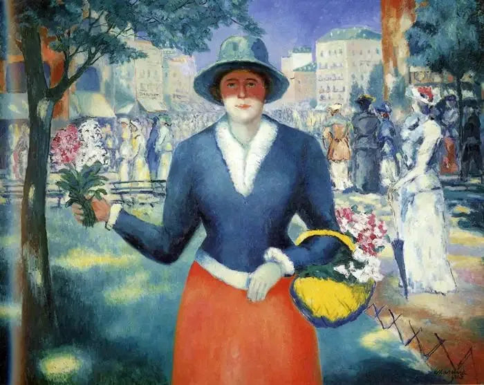 Het Meisje met Bloemen III - Kazimir Malevich