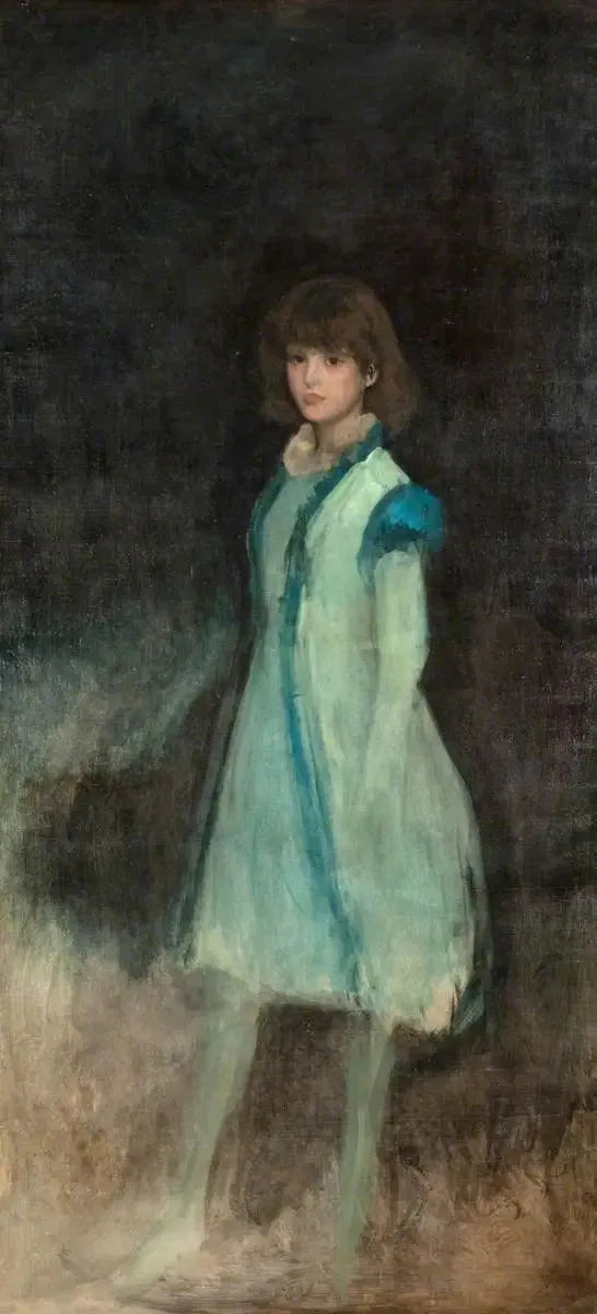 Het blauwe meisje: Connie Gilchrist - James Abbott McNeill Whistler