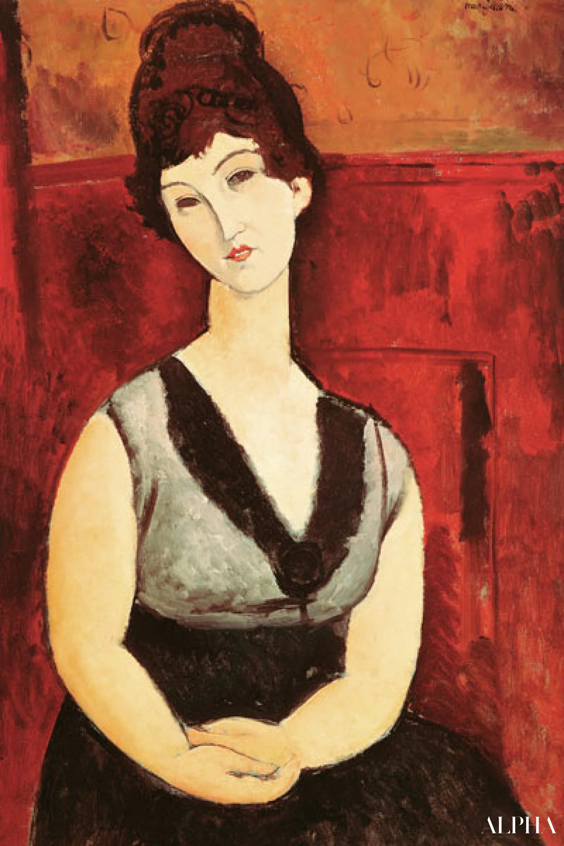 De chocolade meisje - Amedeo Modigliani - Reproducties van schilderijen en hoogwaardige schilderijen