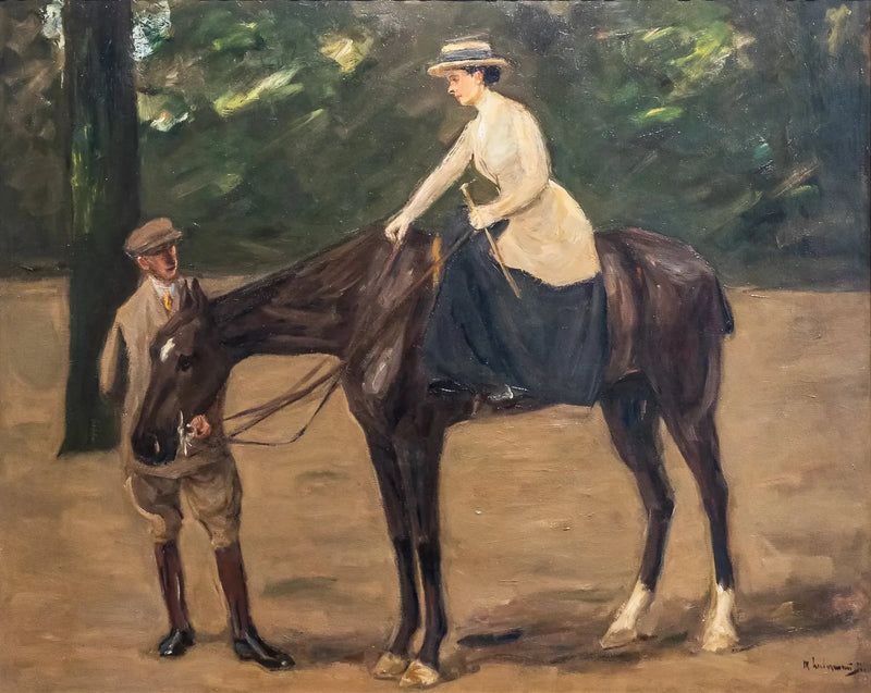 Het meisje van de kunstenaar te paard - Max Liebermann