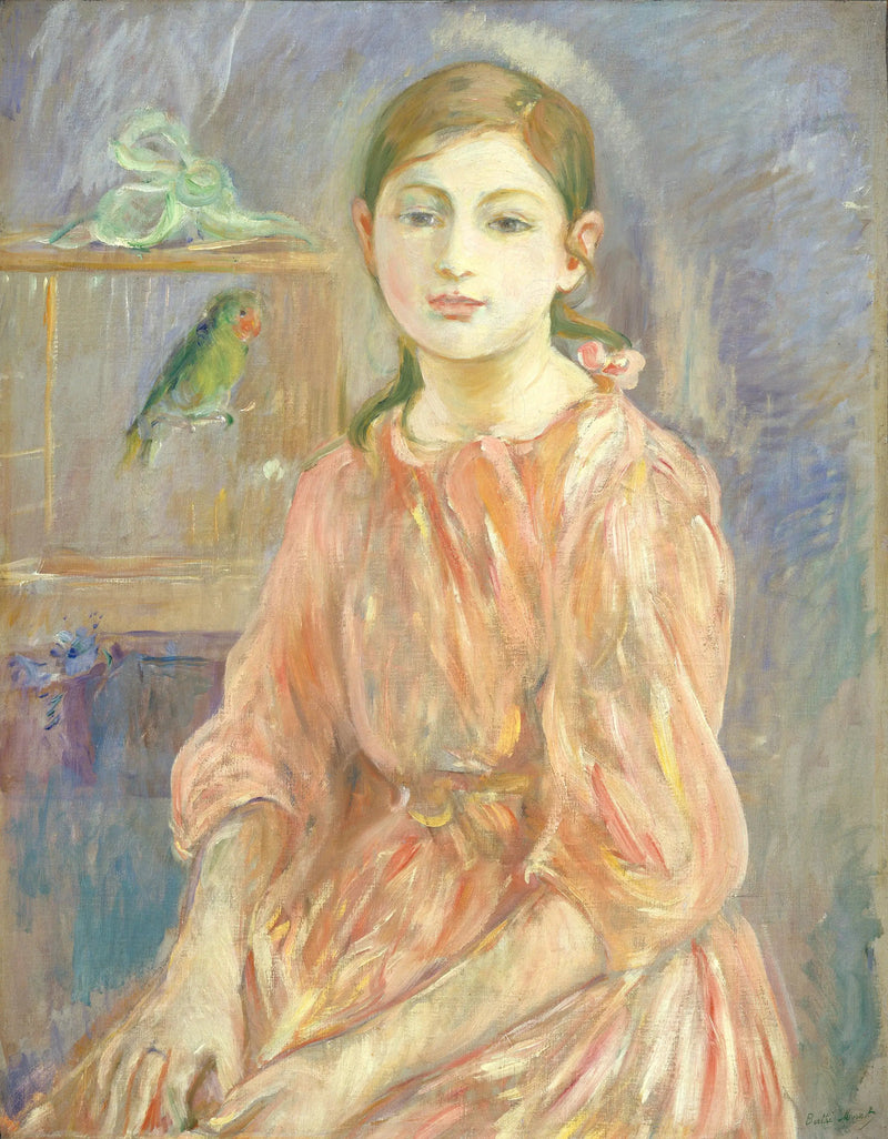 Het meisje van de kunstenaar met een parkiet - Berthe Morisot