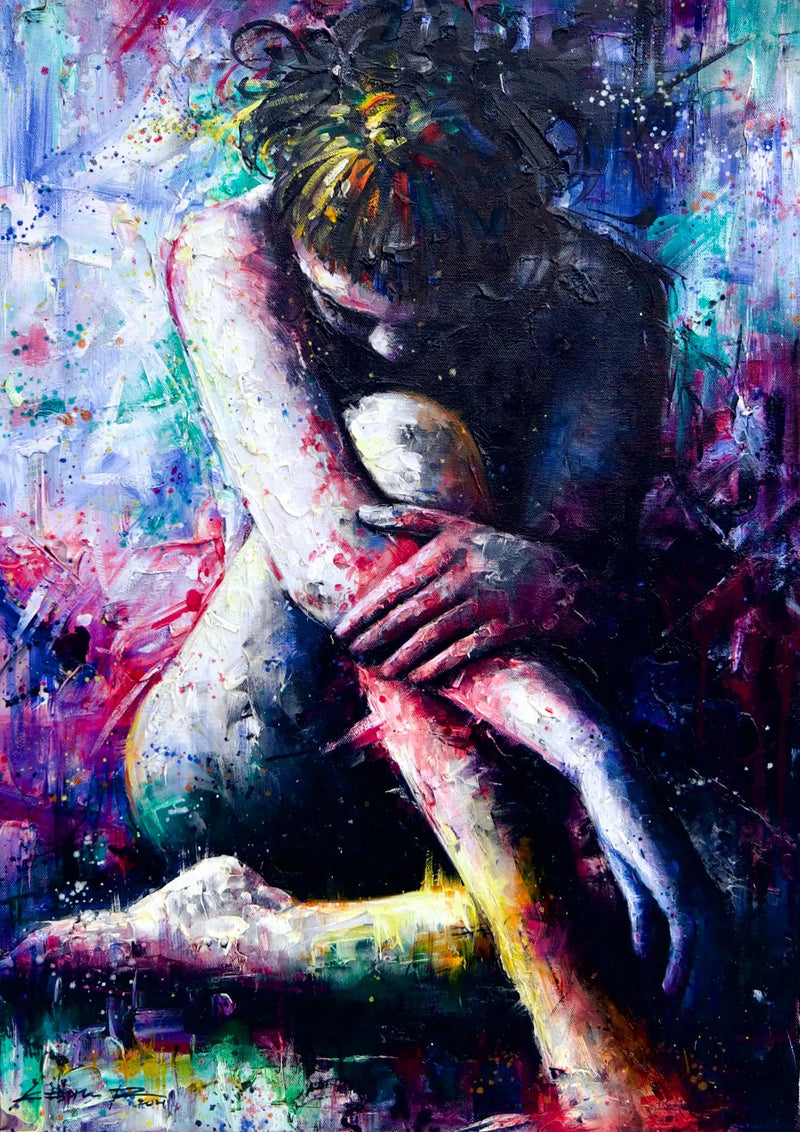 Het paarse meisje | 50x70cm