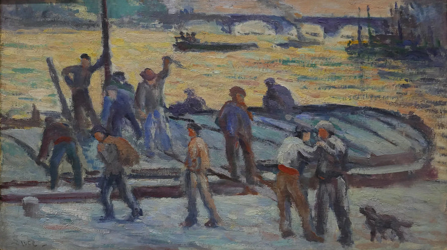 Het einde van de dag. Cementdebardeurs - Maximilien Luce