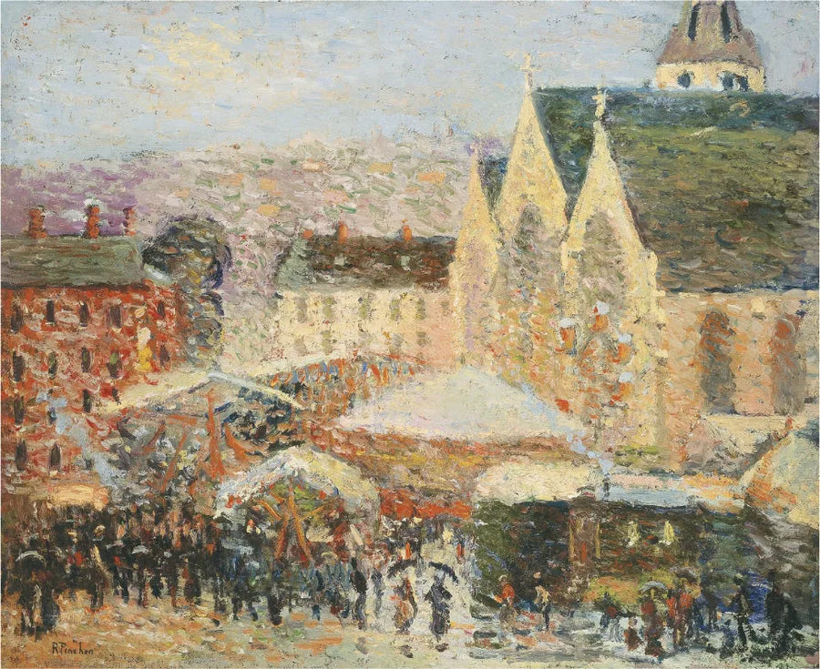 De Saint-Romain beurs op het Saint-Vivien plein, Rouen - Robert Antoine Pinchon