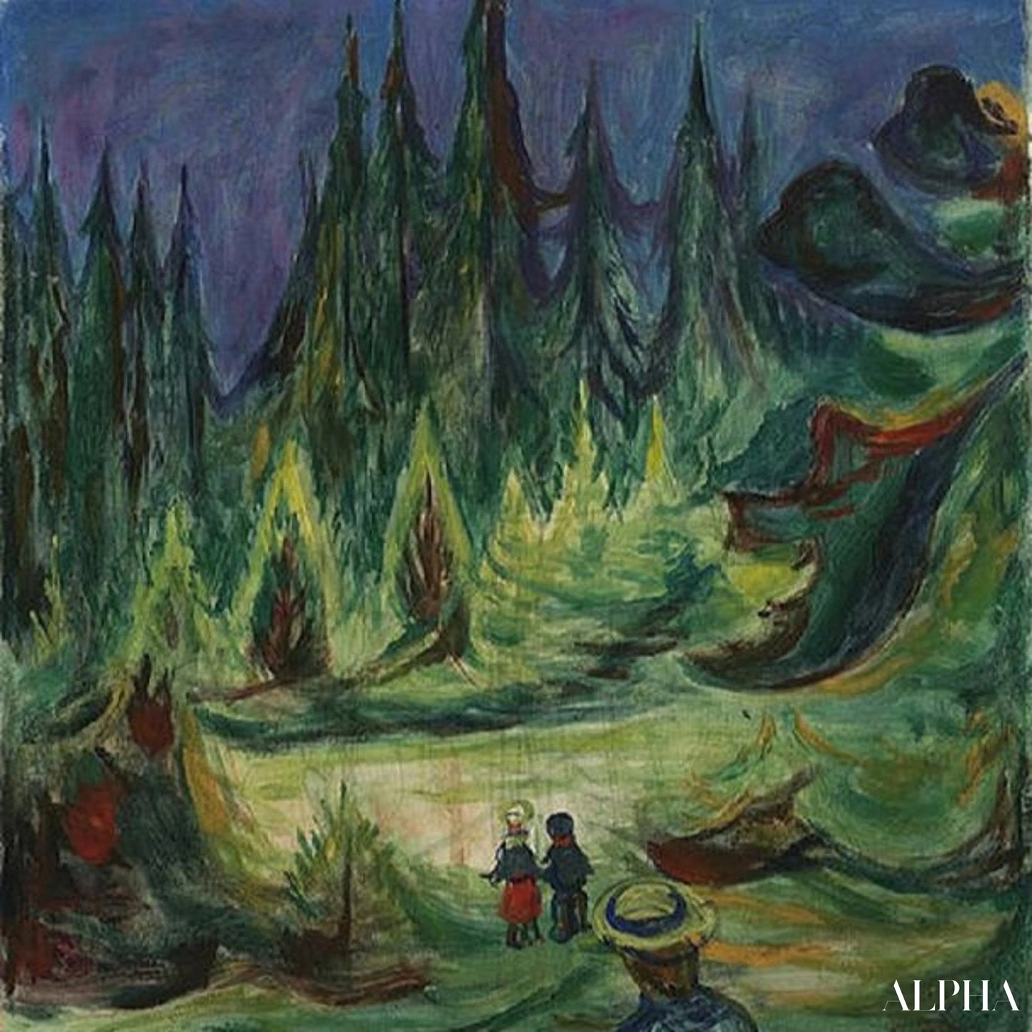 Het betoverde bos - Edvard Munch - Reproducties van schilderijen en hoogwaardige schilderijen