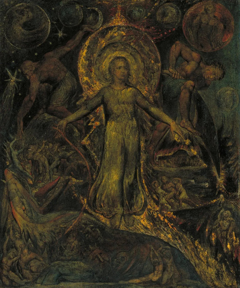 De spirituele vorm van Pitt die Béhémoth leidt - William Blake