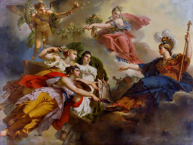 Frankrijk, onder de gedaante van Minerva, die de Kunsten beschermt - Charles Meynier

Source:
La France, sous les traits de Minerve, protégeant les Arts - Charles Meynier