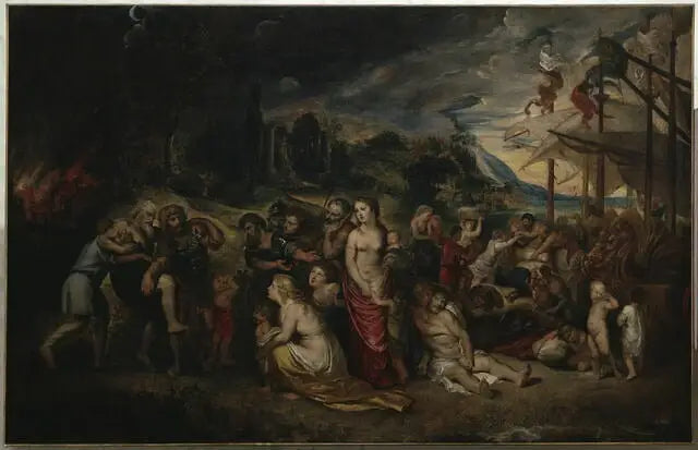 De Vlucht van Aeneas na de brand van Troje - Peter Paul Rubens