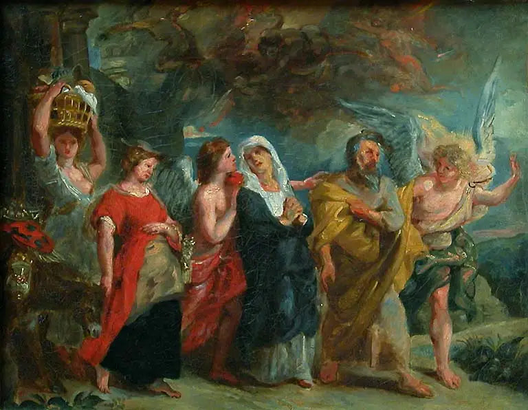De Vlucht van Lot - Eugène Delacroix