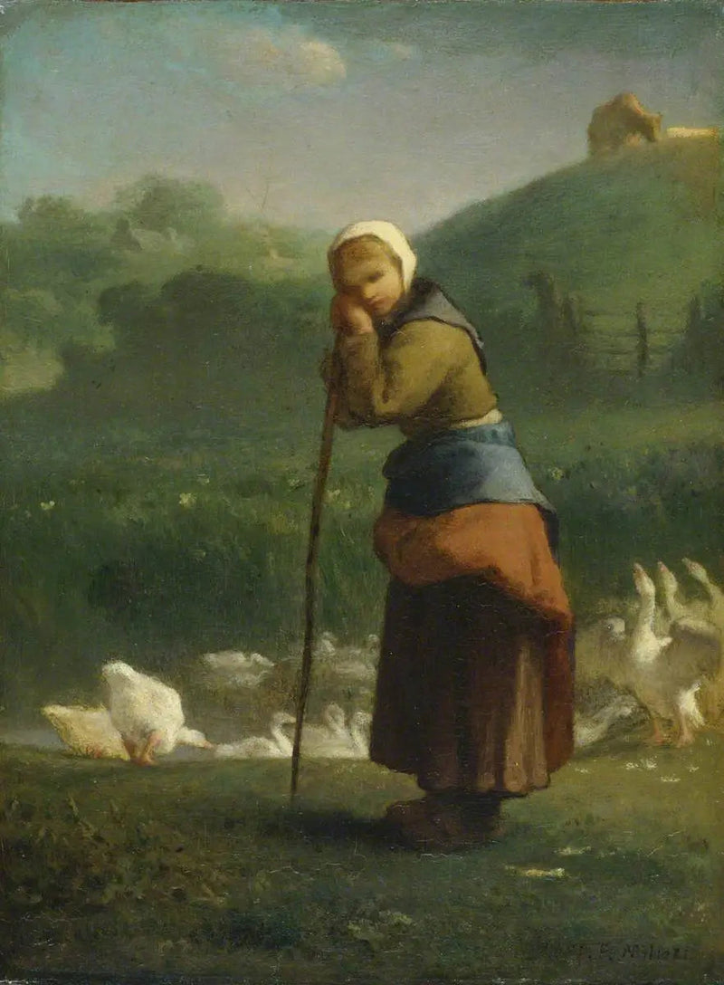 De Gansenvrouw in Gruchy - Jean-François Millet