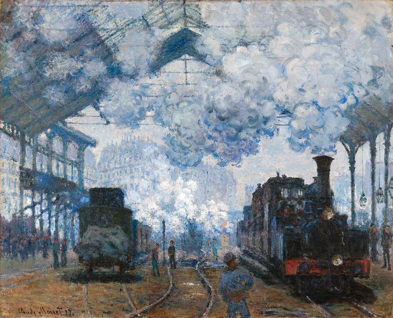 Station Saint-Lazare, aankomst van een trein - Claude Monet