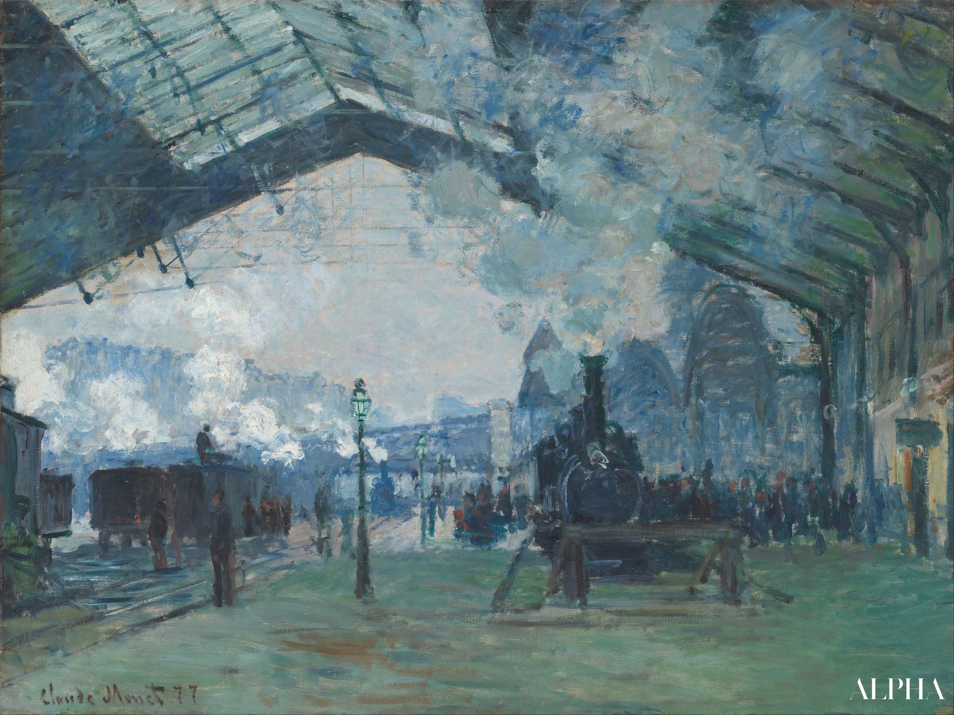 Het Station Saint-Lazare, de trein van Normandië - Claude Monet - Reproducties van schilderijen en hoogwaardige schilderijen
