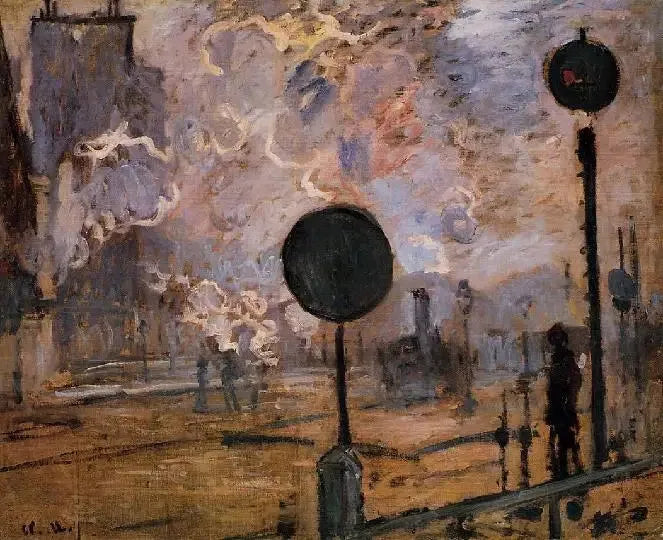 Het station Saint-Lazare, de seinen - Claude Monet