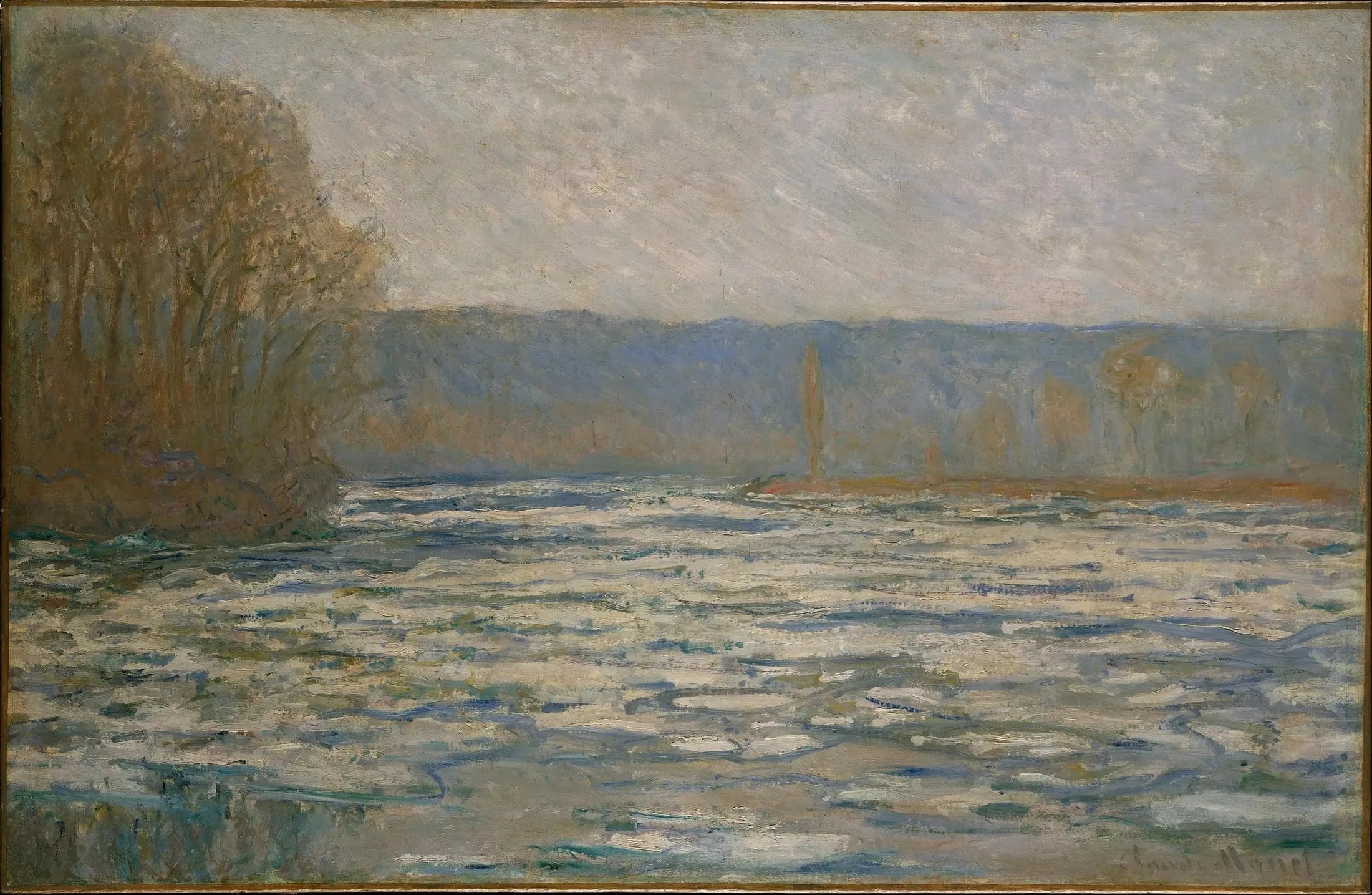La glace se décompose sur la Seine près de Bennecourt - Claude Monet image 1 reproduction de peinture à l’huile
