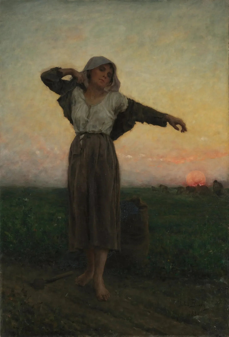 De vermoeide oogstplukster - Jules Breton