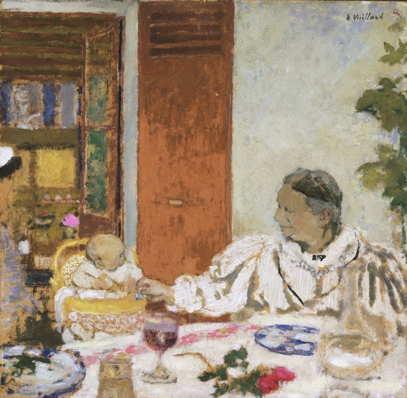 De grootmoeder. Aan tafel - Édouard Vuillard