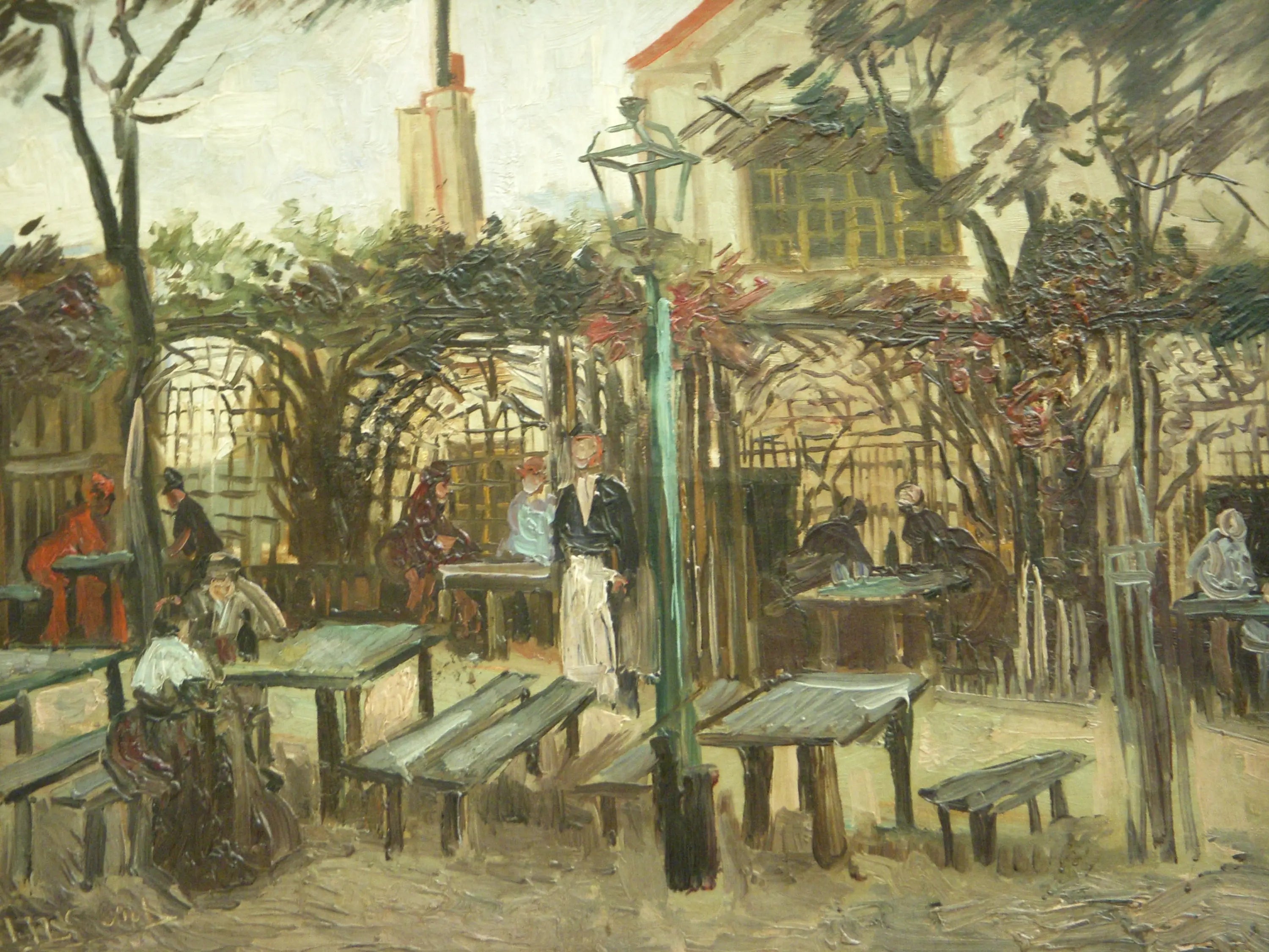Reproduction du tableau « La Guinguette à Montmartre - Vincent van Gogh » par Alpha Reproduction en peinture à l’huile